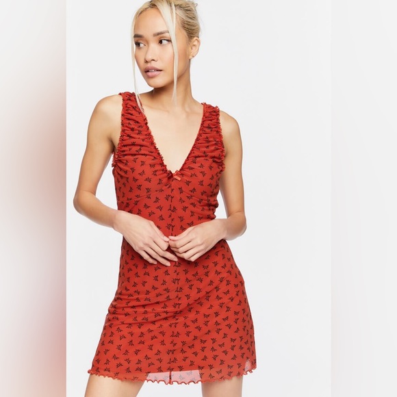 Forever 21 Butterfly Print Mesh Mini Dress - Picture 7 of 7